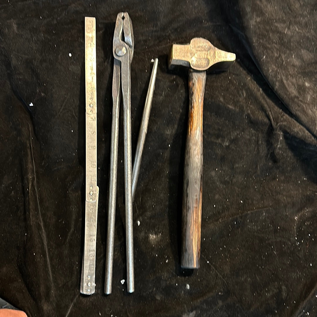 Beginners Blacksmith Tools Package - Hammer, Tongs, Punch