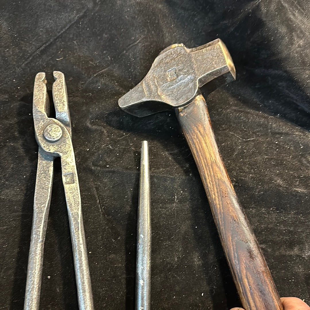 Beginners Blacksmith Tools Package - Hammer, Tongs, Punch