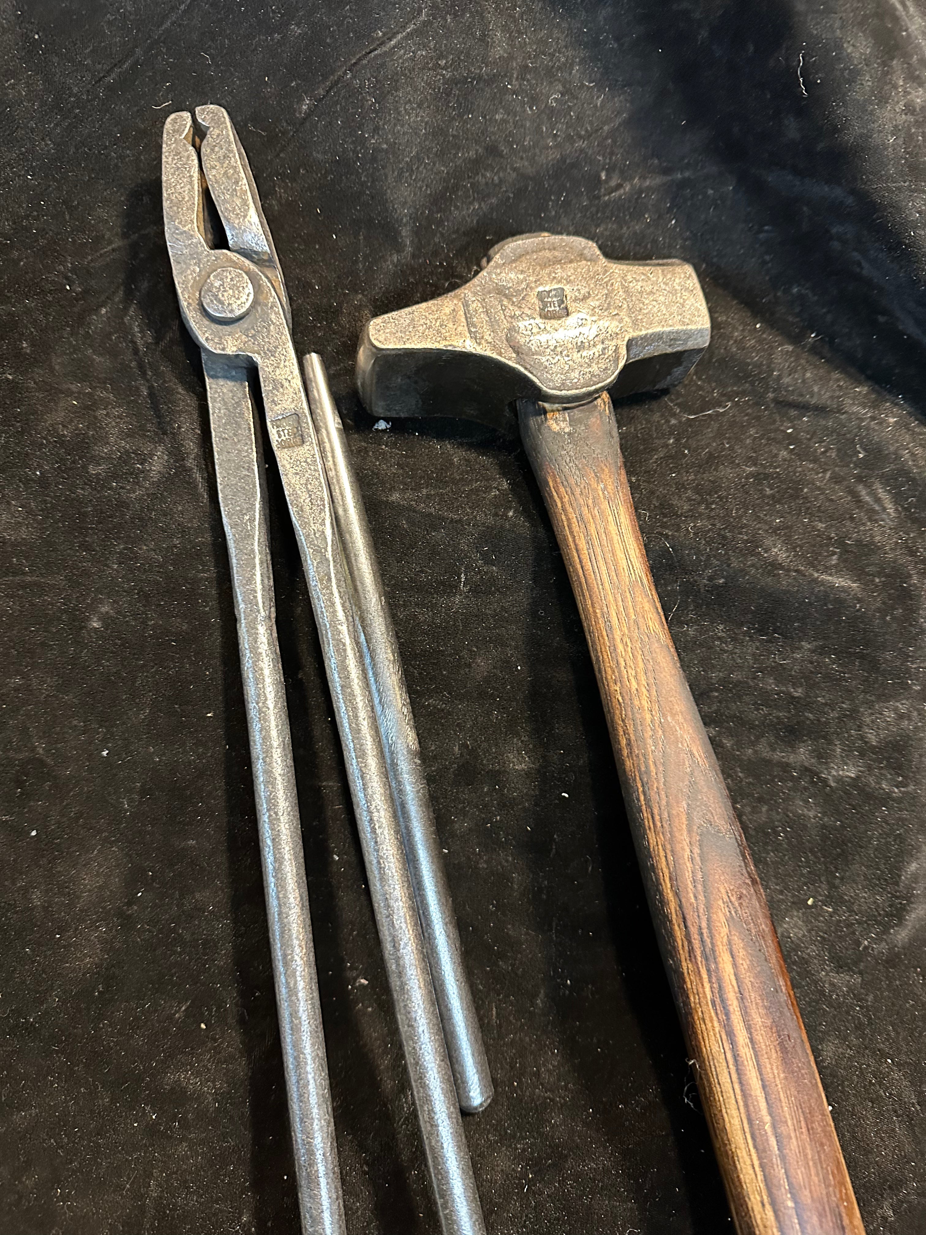 Beginners Blacksmith Tools Package - Hammer, Tongs, Punch