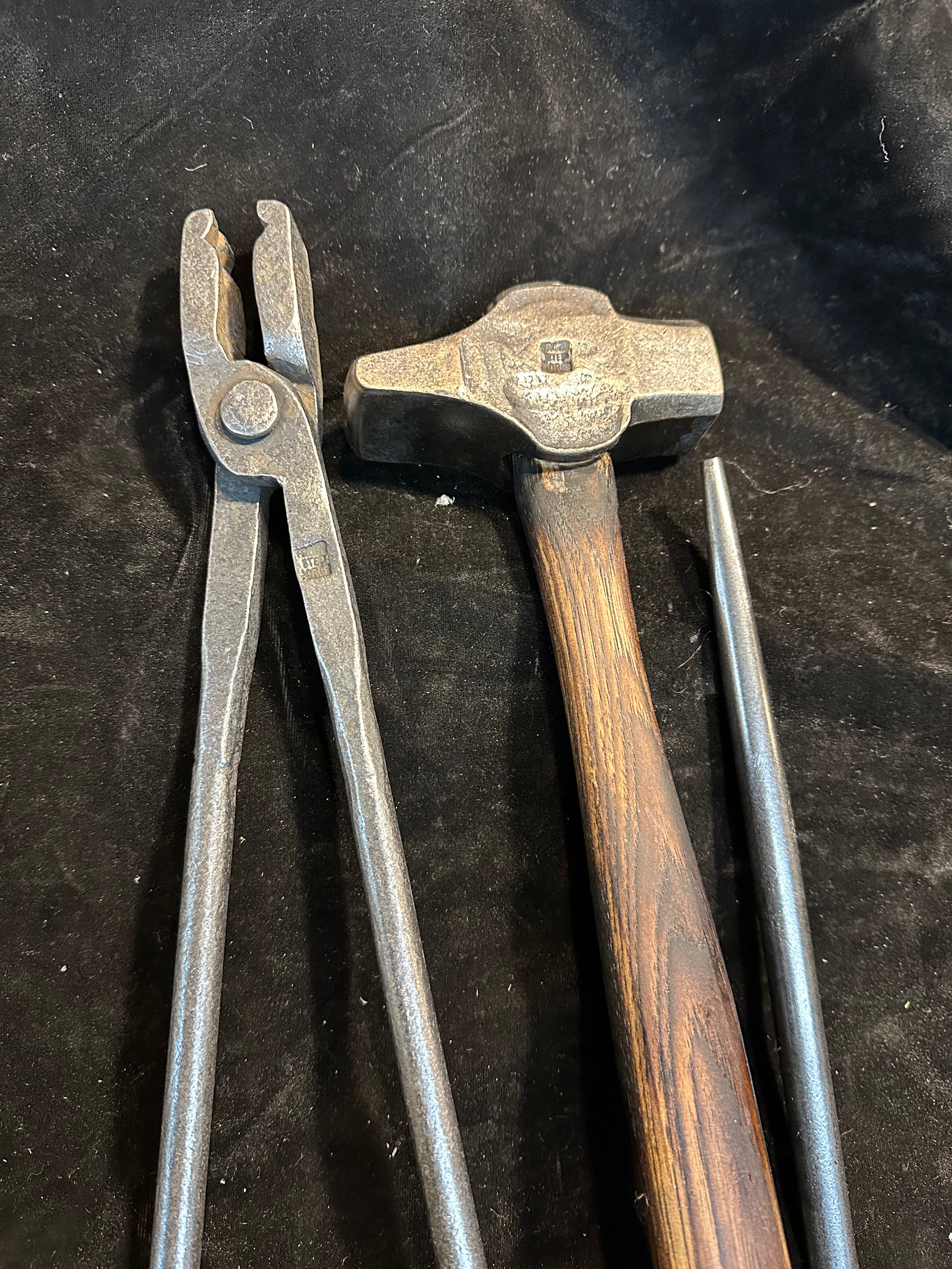 Beginners Blacksmith Tools Package - Hammer, Tongs, Punch