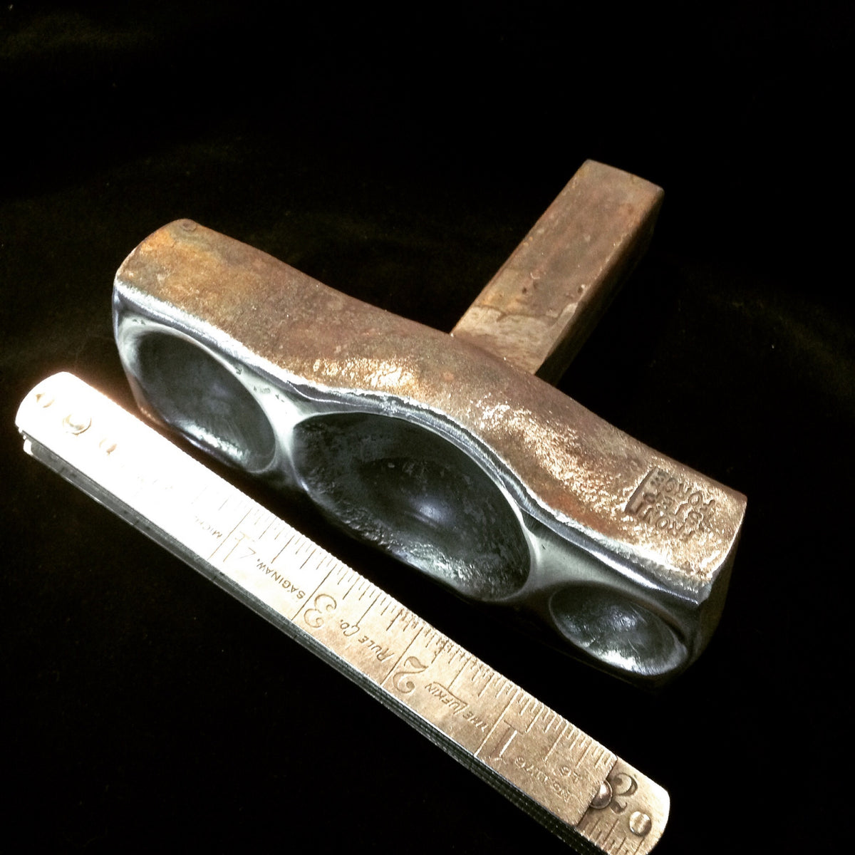 Swage block for anvil to make half spheres. Hand forged 4140