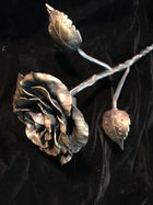 Hand forged iron rose