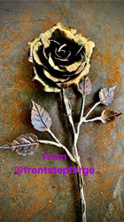 Hand forged iron rose