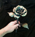 Hand forged iron rose