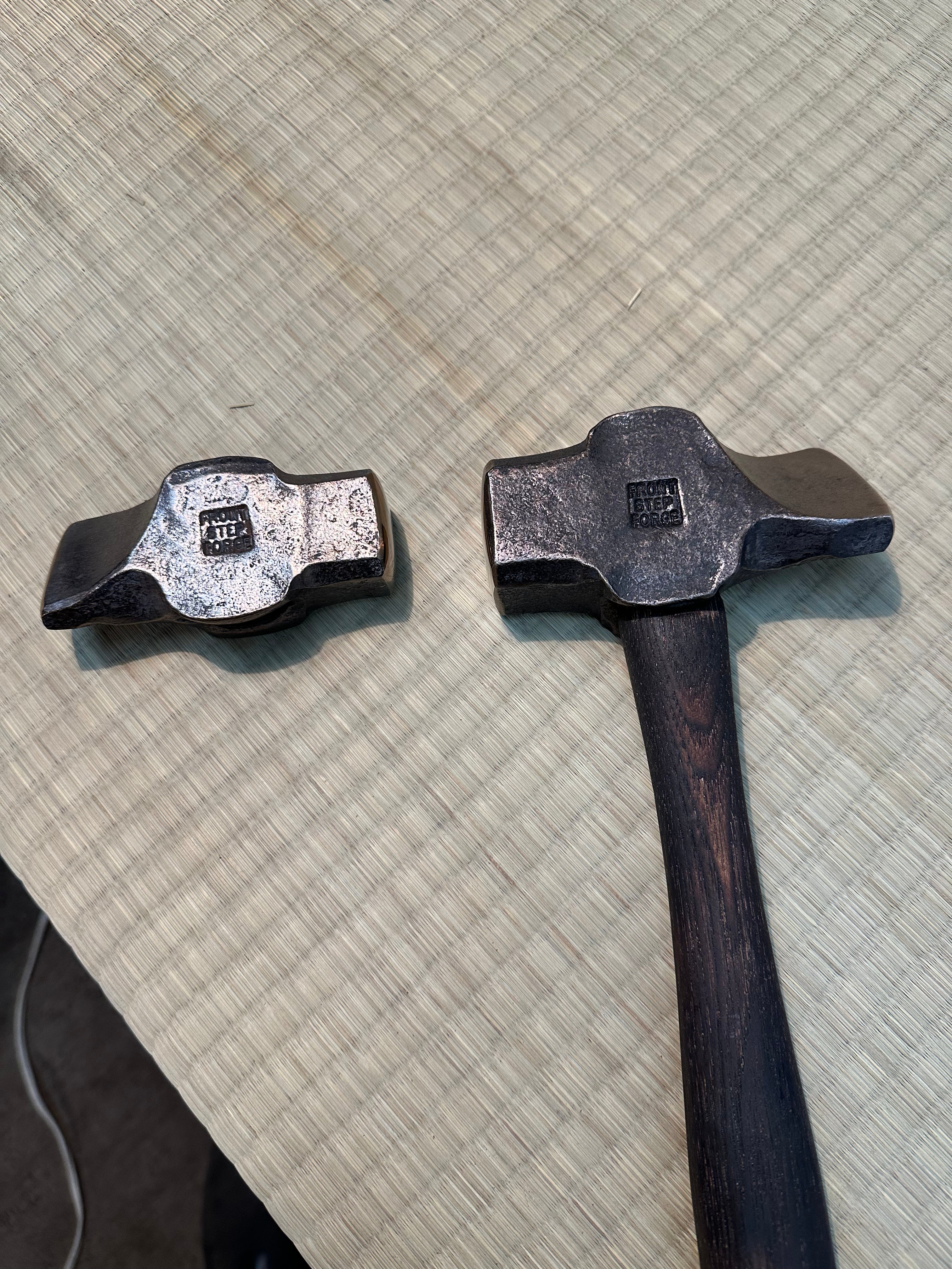 Blacksmith's angle peen hammer