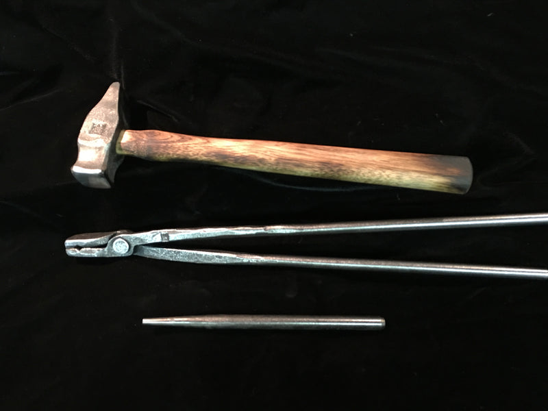 Beginners  Blacksmith Tools Package - Hammer, Tongs, Punch
