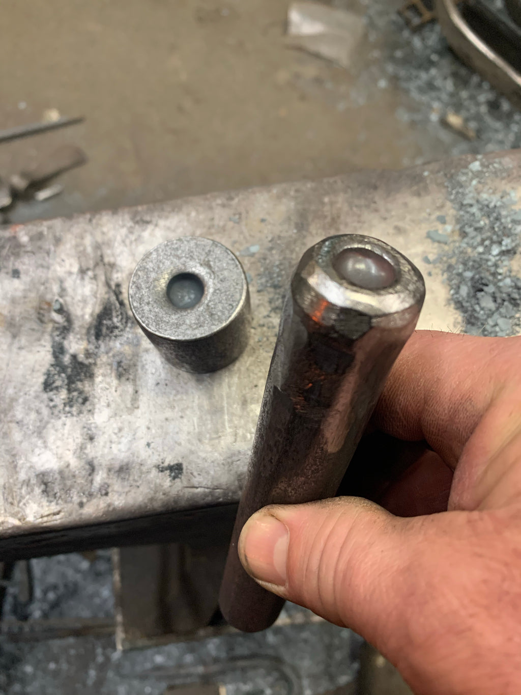 Solid Rivets Bucked Rivet bucking/heading set. Also know as rivet “snaps” – Front Step Forge